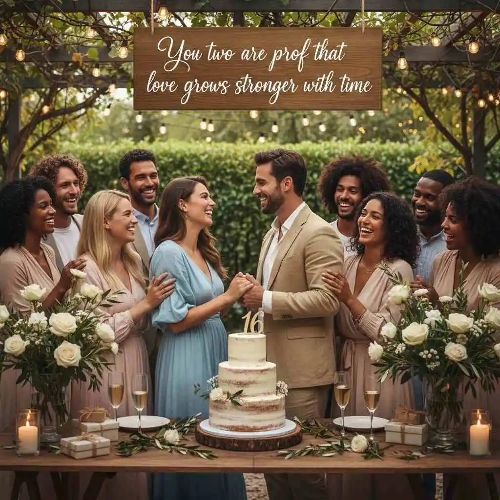 16th anniversary celebration quotes for friends and family