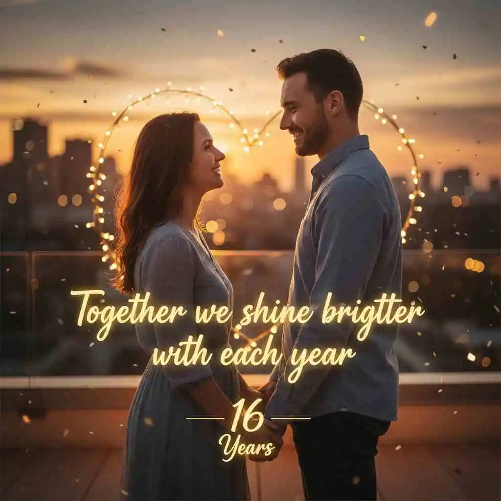 Short 16th anniversary celebration quotes
