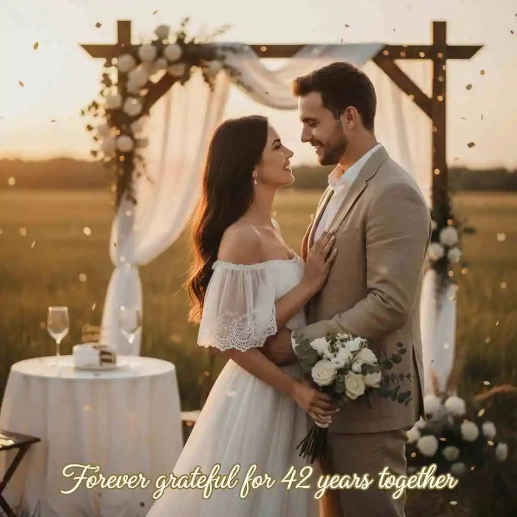 Short and Sweet 42nd Wedding Anniversary Quotes
