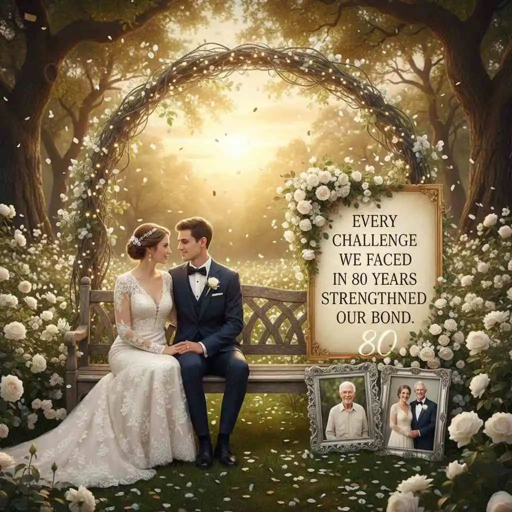Short and Sweet 80th Wedding Anniversary Quotes