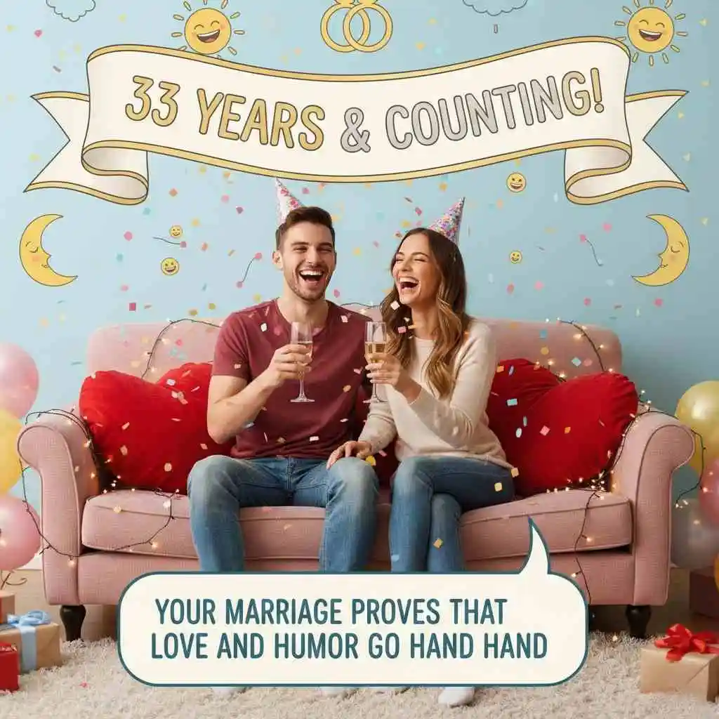Funny and Lighthearted 33rd Wedding Anniversary Quotes