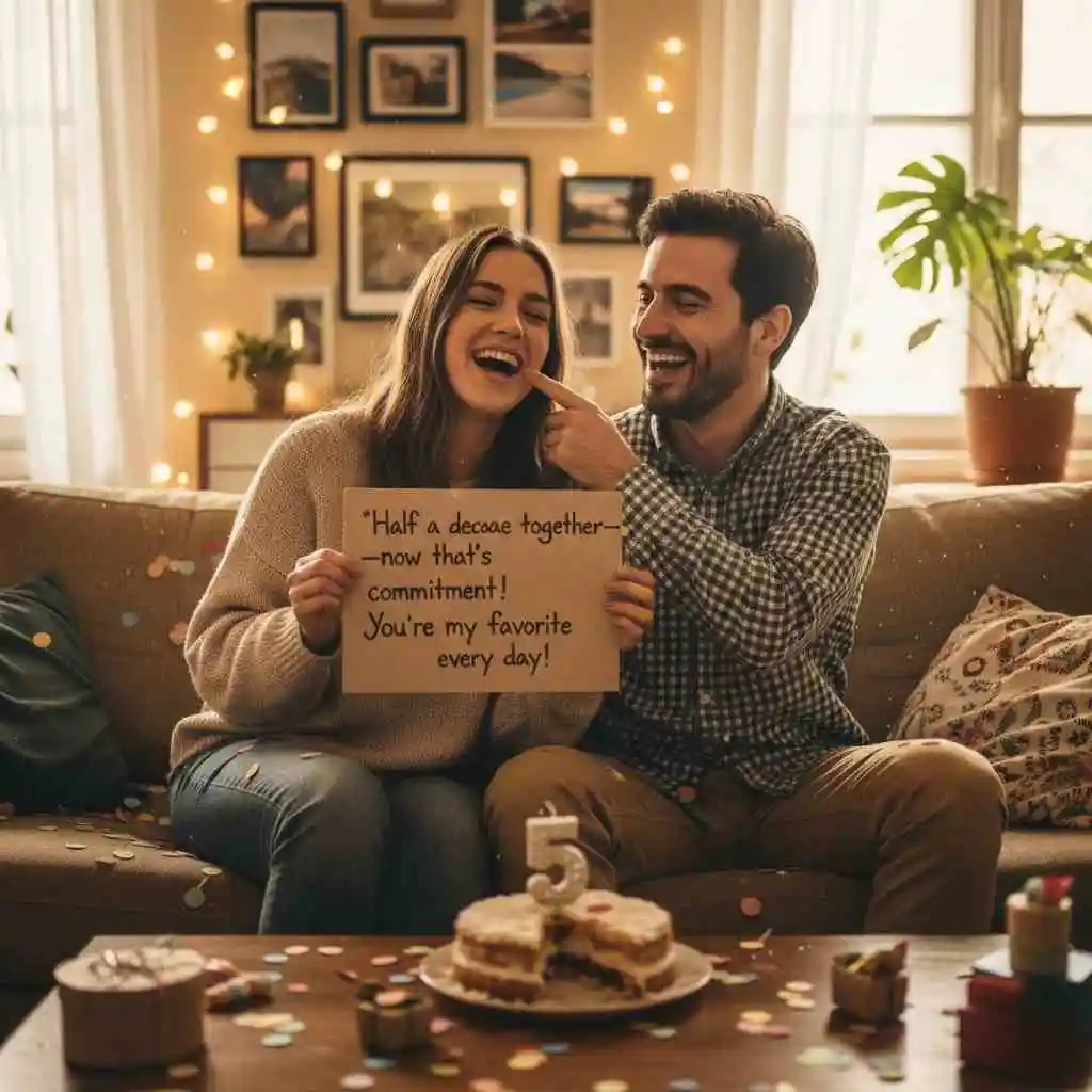 Funny and Lighthearted 5th Anniversary Wishes