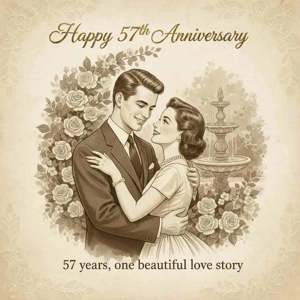 Short 57th Wedding Anniversary Quotes for Cards