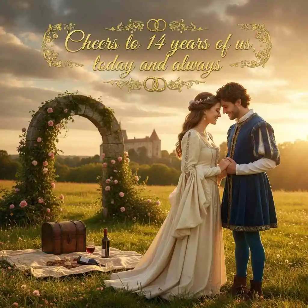 Romantic 14th Anniversary Captions