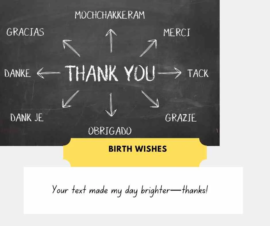 Thank You for Birthday Wishes for Text / SMS
