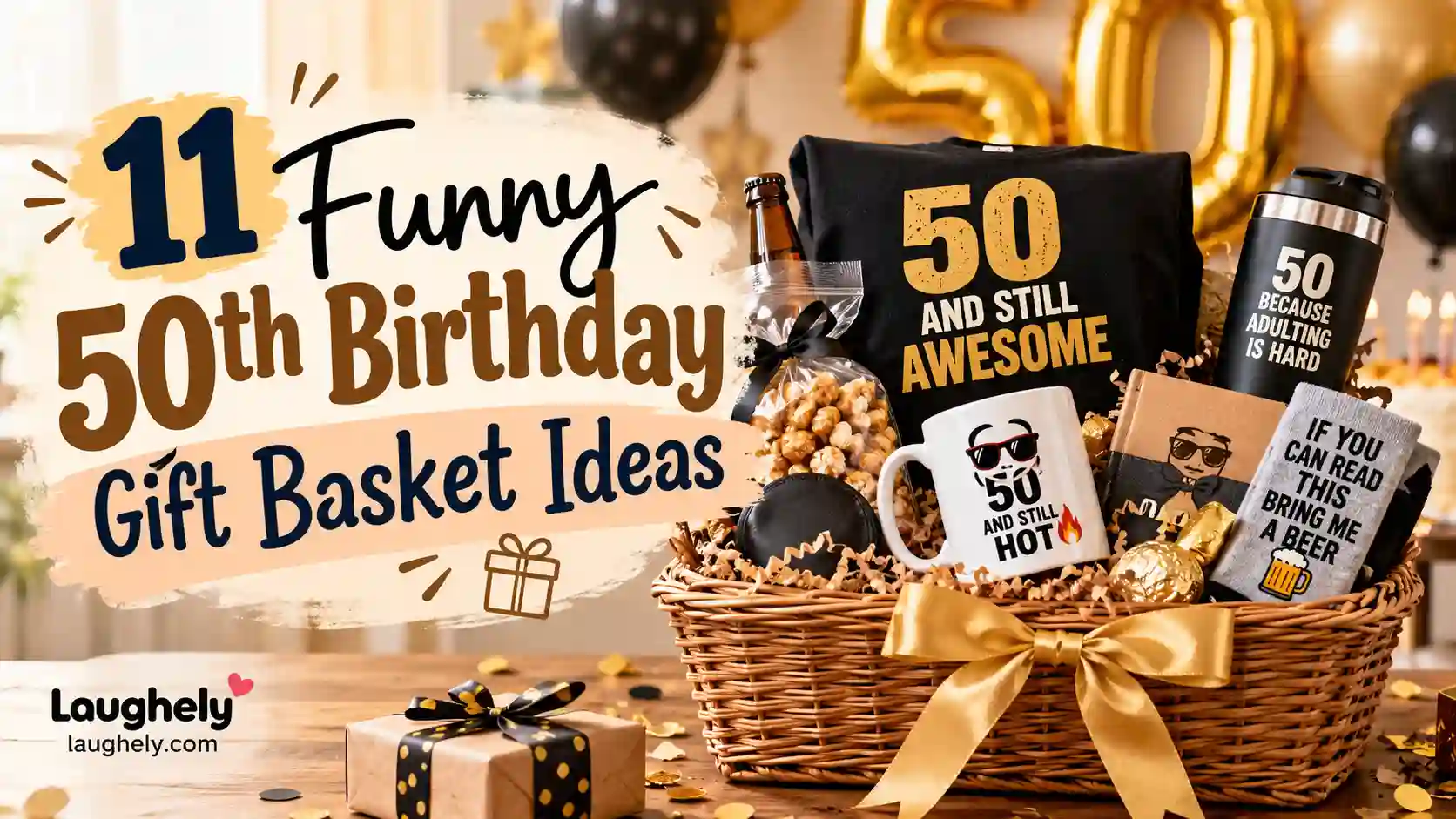 11 Funny 50th Birthday Gift Basket Ideas That Will Make Them Laugh